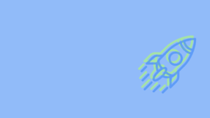 Illustration of a rocket ship taking off, symbolizing a new product launch.