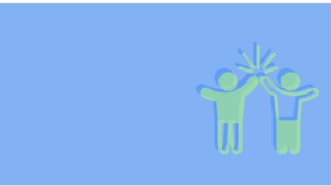 Illustration of two people high-fiving, representing partnership and collaboration.