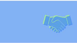 Illustration of a handshake, symbolizing partnership and collaboration.